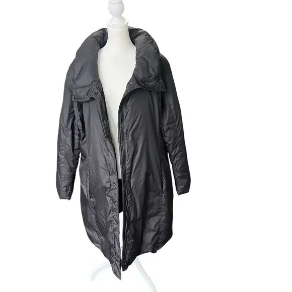 Eileen Fisher Eggshell Recycled Down Nylon Long Puffer Coat L READ DESC - Picture 4 of 12